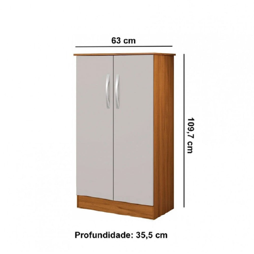 Sapateira Alaska 2 Portas Notável - Freijó e Off White | Lojas Top