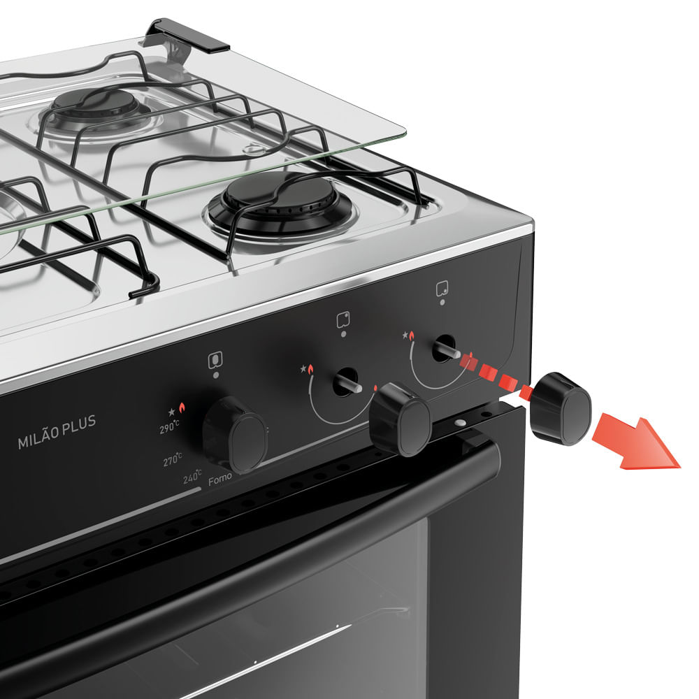 Fogão de Piso Neo Max 4 queimadores FGV403PT